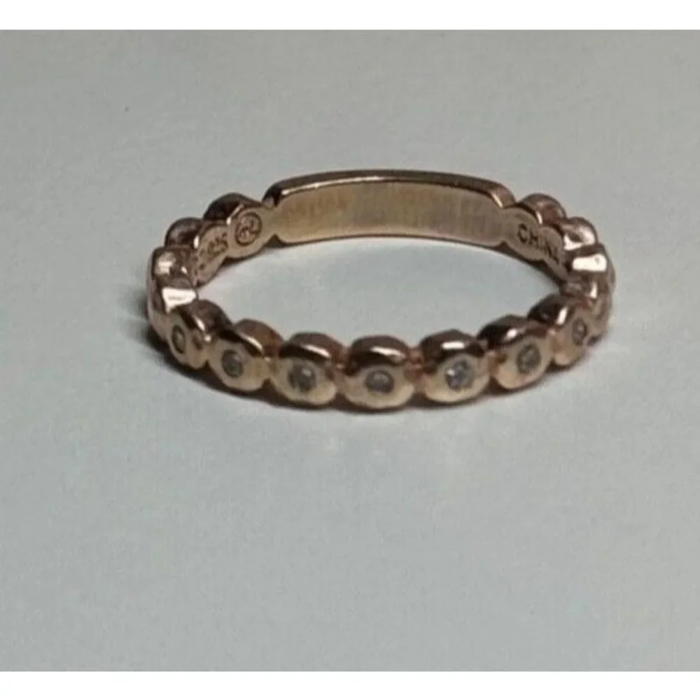 925 STERLING SILVER GOLD PLATED CZ RING SIZE 7